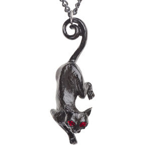 Legends Jewelry - Black Cat Necklace Pendant Pewter Crystal Gothic Legends Jewelry - Black Cat Necklace Pendant Pewter Crystal Gothic